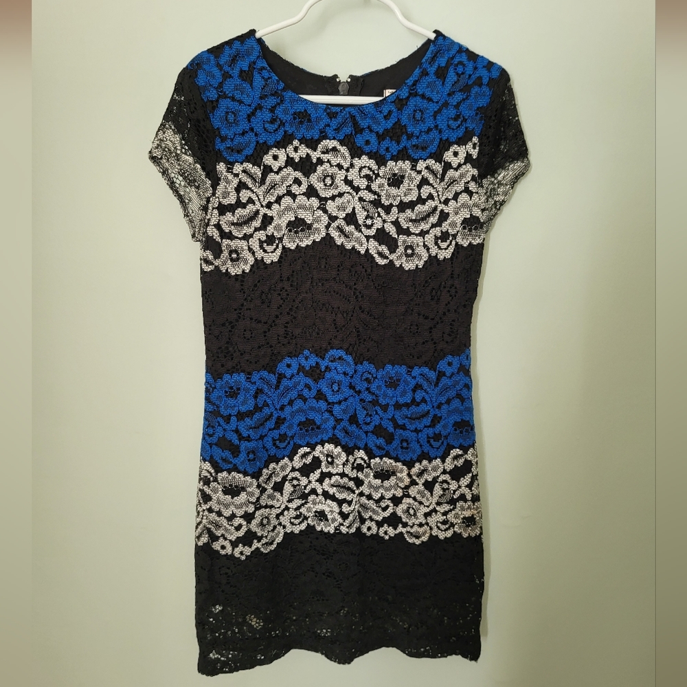 Sally Miller Couture Lace Short Sleeve Floral Dress Knee Small 6/7